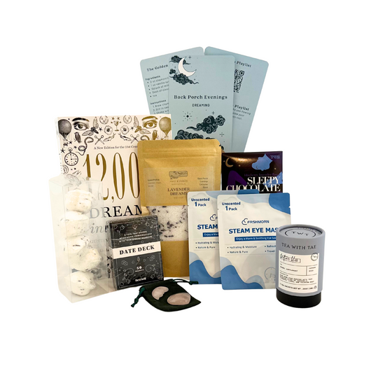 Products contained in the Back Porch Evenings Dreams Date Night box on a white background