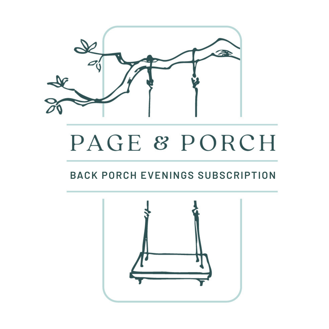Main image with Page & Porch logo for the Back Porch Evenings Date Night box subscription