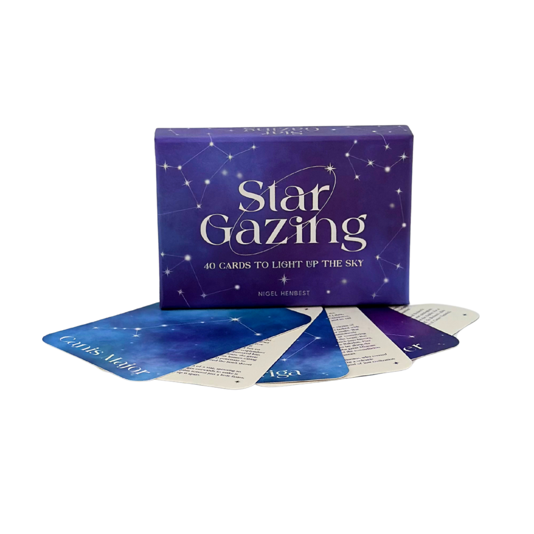Star Gazing card set with blue packaging and cards on a white background